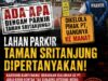 LAHAN PARKIR TAMAN SRITANJUNG DIPERTANYAKAN: DIAWALI DARI PEMKAB, KINI DIKELOLA PIHAK PT, KE MANA ARAH PENDAPATANNYA?