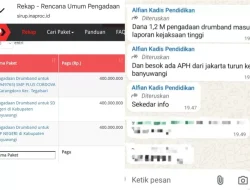Pesan Berantai Plt Kepala Dinas Pendidikan di Grup WA Banyuwangi, Pengadaan Drumband Tiga Sekolah Rp 1,2 Miliar Catut SMP Plus Cordova Karangdoro